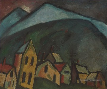 paysage de montagne avec des maisons 1912 Alexej von Jawlensky expressionnisme Peinture à l'huile